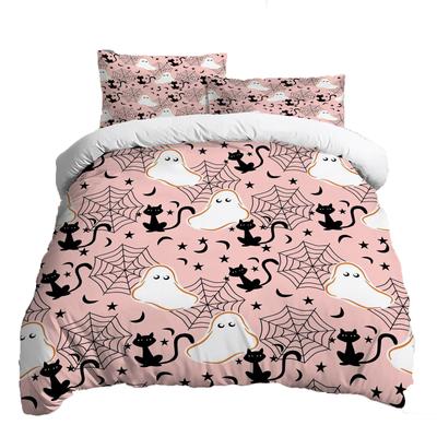Halloween Three-piece Bedding Set Quilt Cover Pillowcase Brushed Fabric Thickened