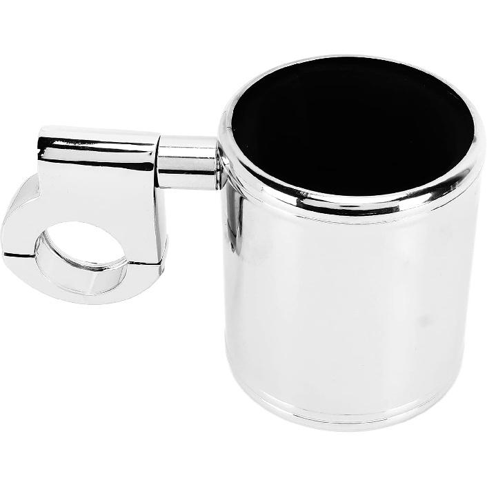 Motorcycle Cup Holder, Motorcycle Handlebar Cup Holder Chrome Adjustable Universal for ATV 22‑32mm Handle