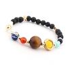 Galaxy Solar System Planets Bracelet: Natural Stone Beaded Bangle for Women