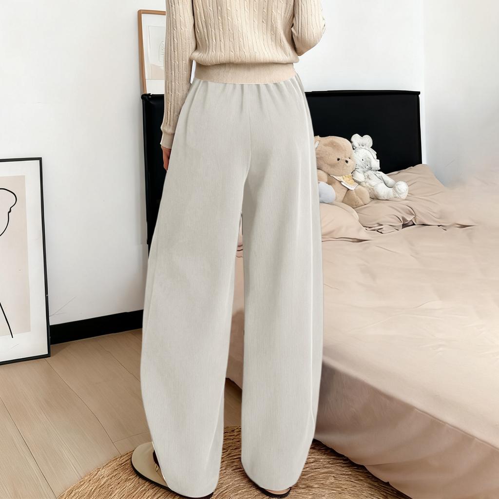 Women's Fashionable Loose Fleece Lined Trousers