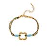 New Chinese Dopamine Color Rope Bracelet Dot Diamond Pentagram Cross Necklace 18K Gold