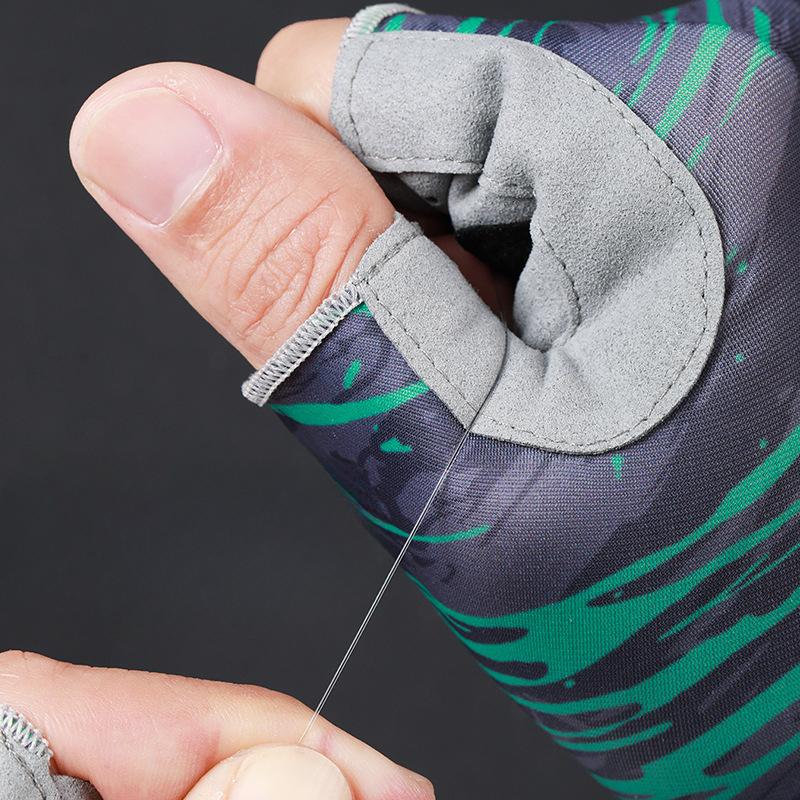 Neue Angelhandschuhe Rutschfeste Köderhandschuhe Sommer Outdoor Angelausrüstung Eisseide Sonnenschutz Halbfingerhandschuhe