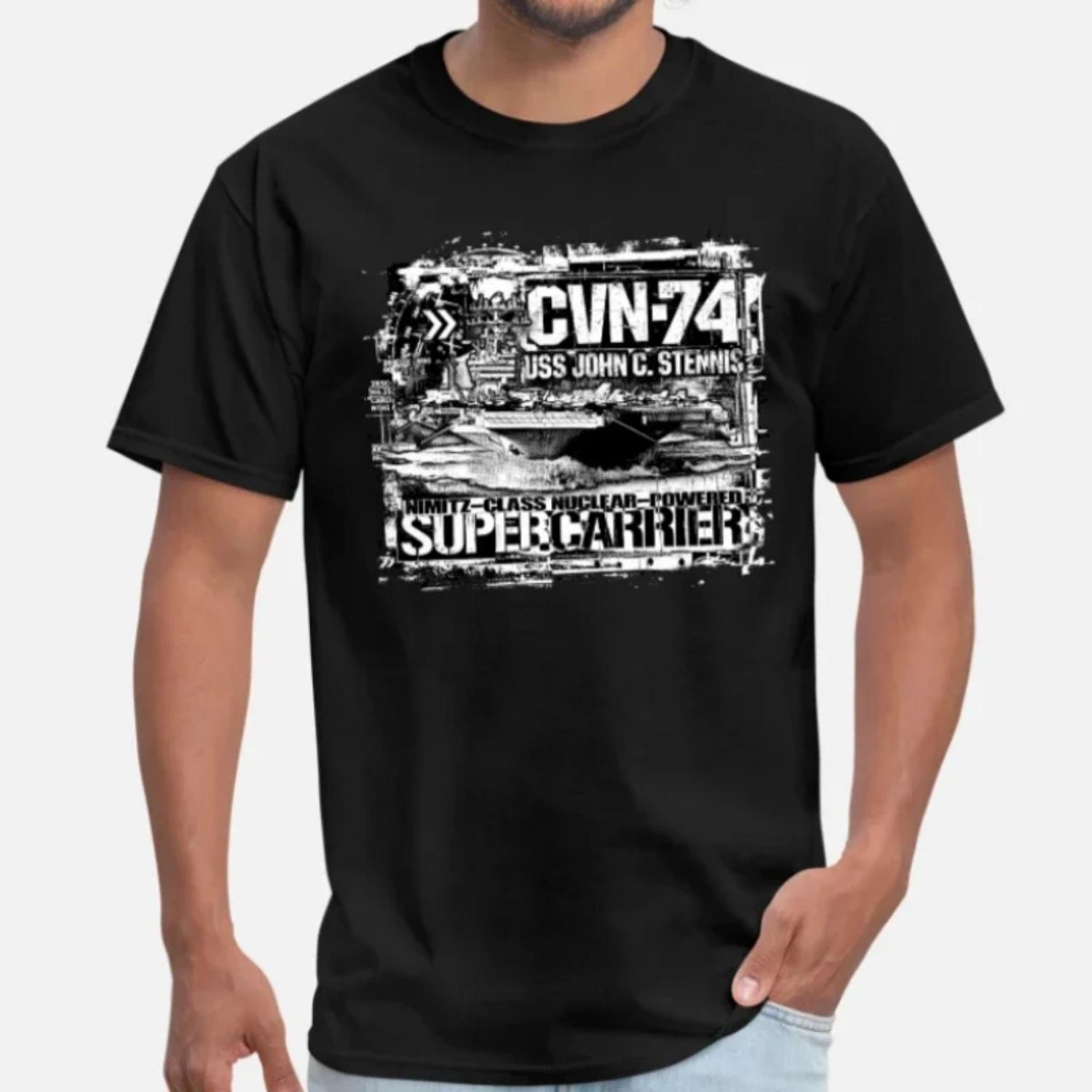 Nimitz-class USS John C. Stennis CVN-74 Aircraft Carrier T Shirt S чёрный