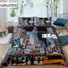 Cityscape Duvet Cover Set New York City Night View Quilt Cover For Boys Adults Microfiber Building Bedding Set 2/3Pcs King Size