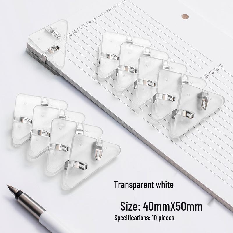Transparent Triangle Corner Paper Clip - Office & Student Organizer