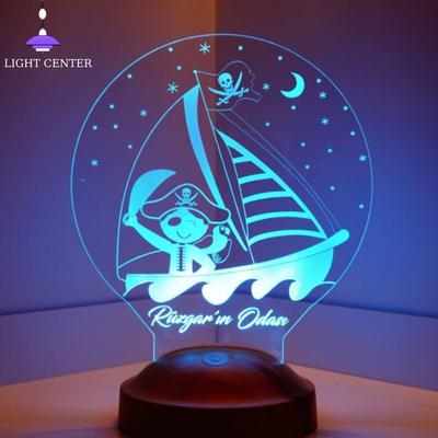 Anpassbare 3D-Nachtlampen mit Piratenmotiven für Kinder, Schreibtischdekoration, Nachttischlampen, coole Schlafzimmerleuchten, coole Sachen