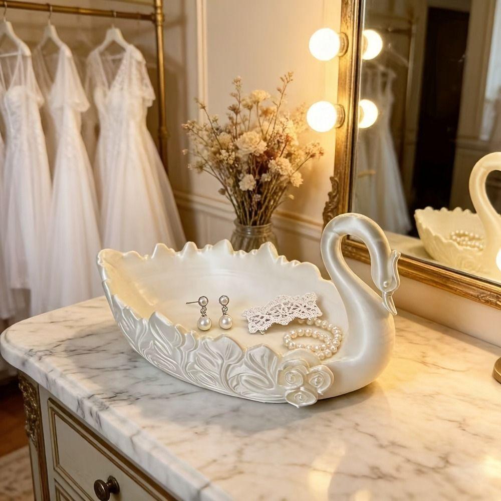 Nordischer Stil Schwan Schmuckhalter 3D-gedruckter Schlüsselanhängerhalter Kleinkram-Aufbewahrungsschale Eingangsbereich