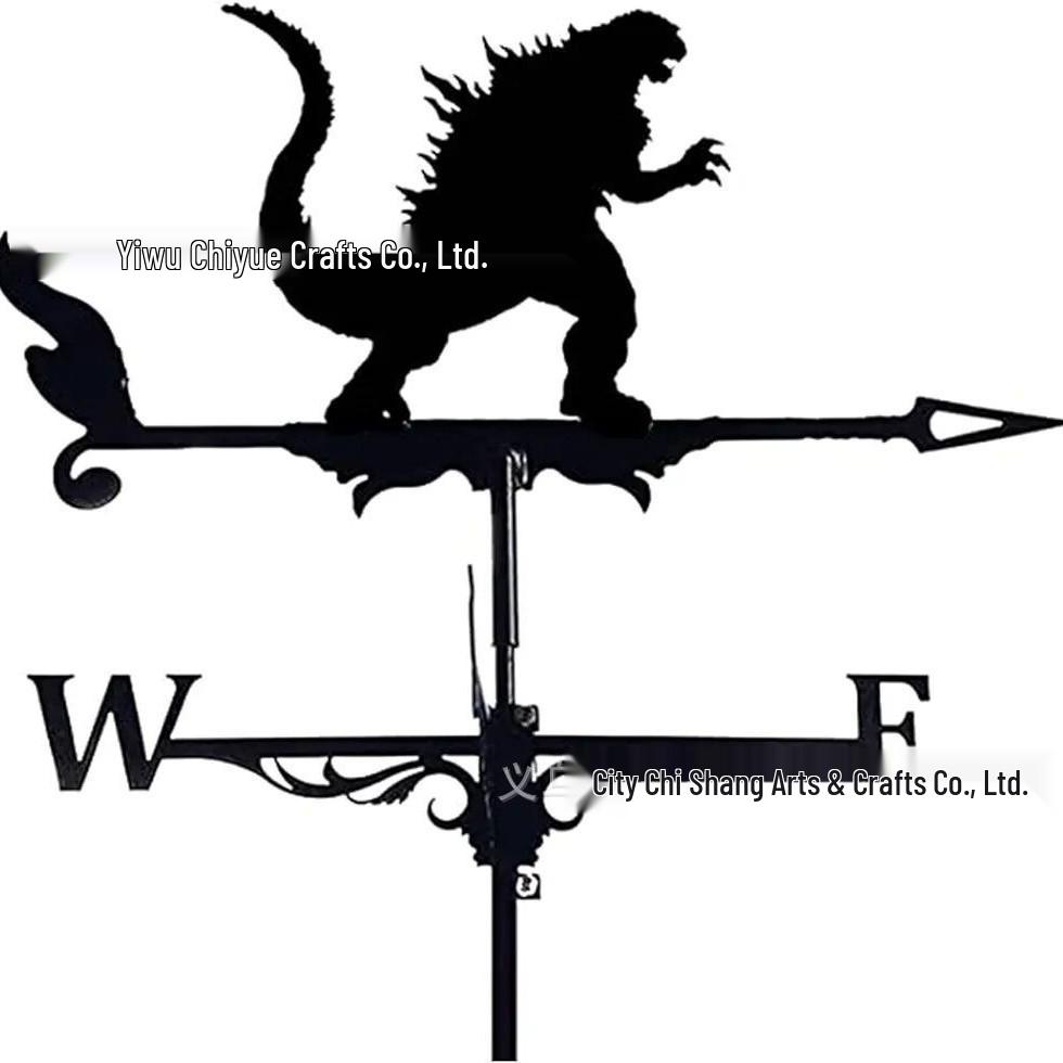 Weather Vane Ornament: Outdoor Wrought Iron Spray-Painted Roof Decoration Metal Craft