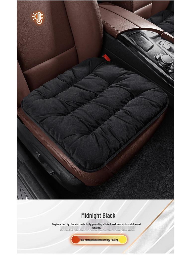 Plush Heated Car Seat Cushion - Winter Warm Fleece-Lined Thickened Cushion