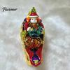 Decorative Jewelry Case with Rhinestones Christmas Theme Box Magnetic Hinge, Alloy Enamel Vintage Metal Ring Storage Style Organizer, Desktop