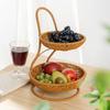 Imitation Rattan Weaving Fruit Basket 2/3 Layers Decorative Standing Tray  Home Kitchen