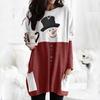 Snowman Print Long-Sleeved T-Shirt Dress for Autumn/Winter 2023