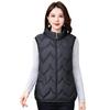 Gilet invernale da donna, imbottito, spesso, con collo alto, protezione per il collo, senza maniche, chiusura con cerniera
