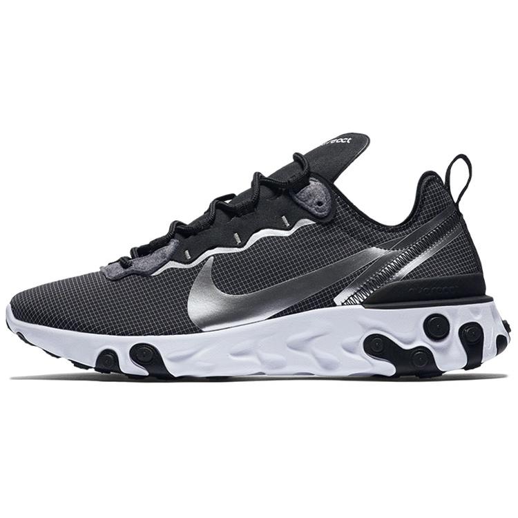 Nike React Element 55 'Black' (Unisex) Black / Metallic Silver / White Running Shoes CQ4600 071