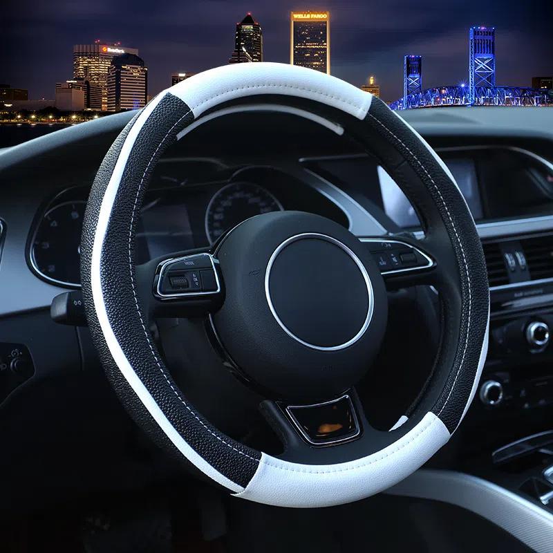 

For Honda Fit CITY Crider Crosstour VEZEL, Four Seasons General Leather Car Steering Wheel Cover