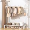 Floor-Standing Balcony Clothes Rack, Indoor Hat Holder, Simple Bedroom Storage, and Hanging Pole.