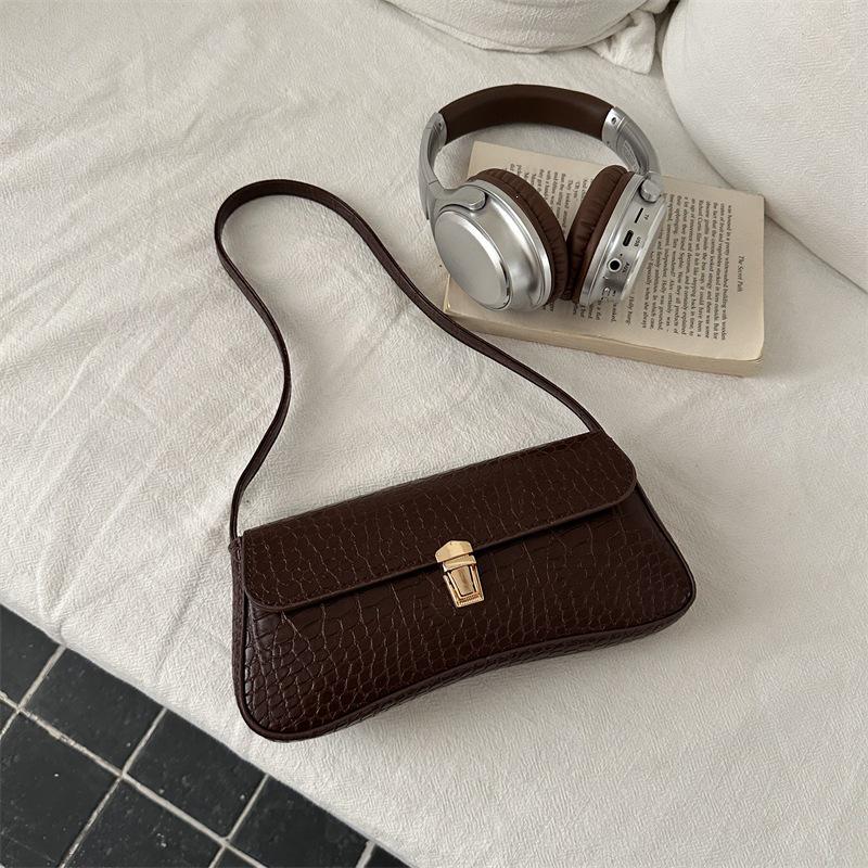 2026 Women's Retro Crocodile Pattern Versatile Small Square Crossbody Bag