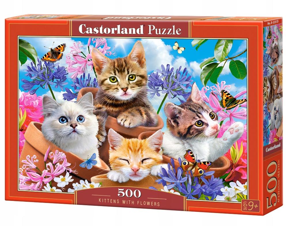Puzzle 500 pieces B-53513 Kittens with Flowers