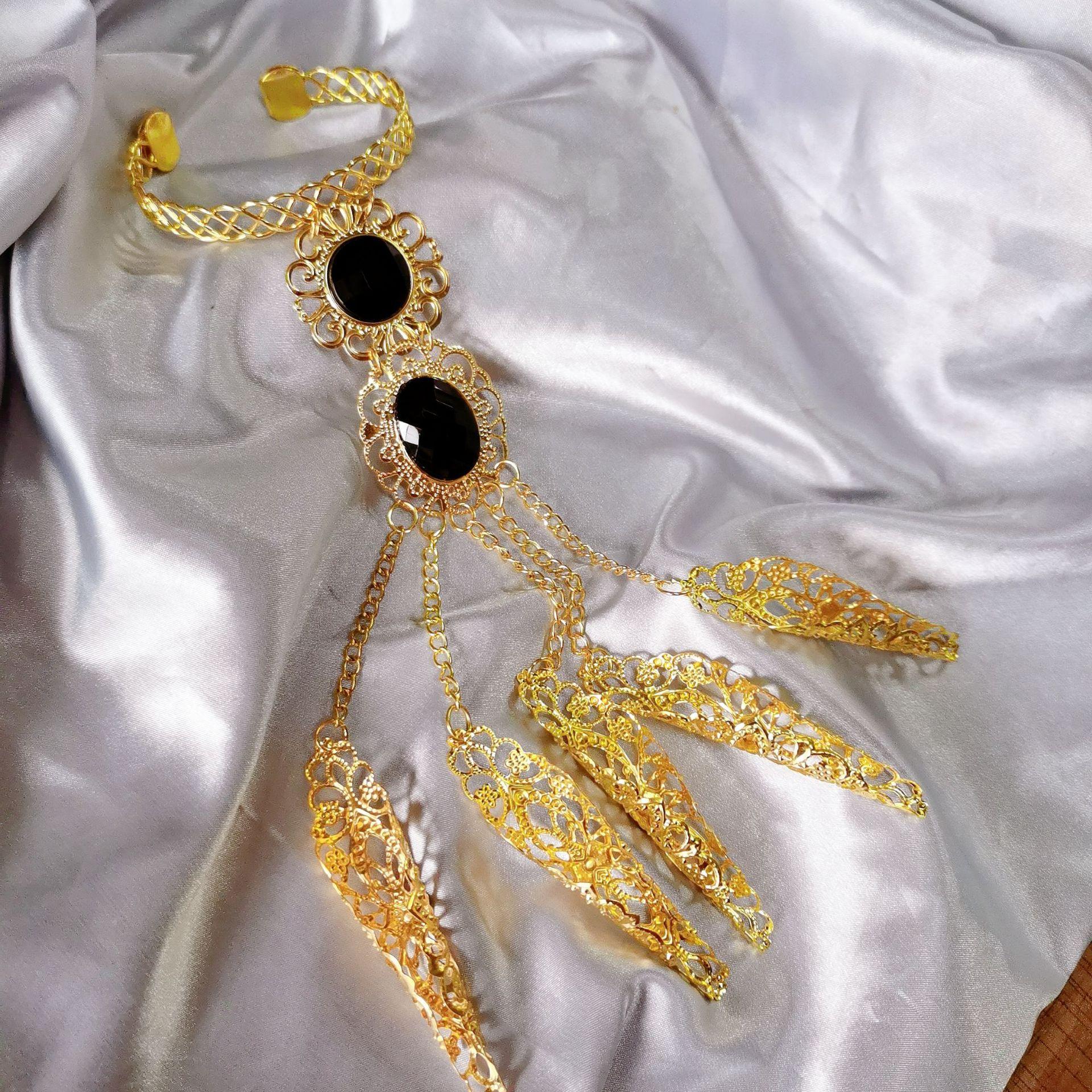 

1 шт. Золоті ювелірні вироби для жіночого танцю живота для дівчаток з індійським тайським пальцем чорний