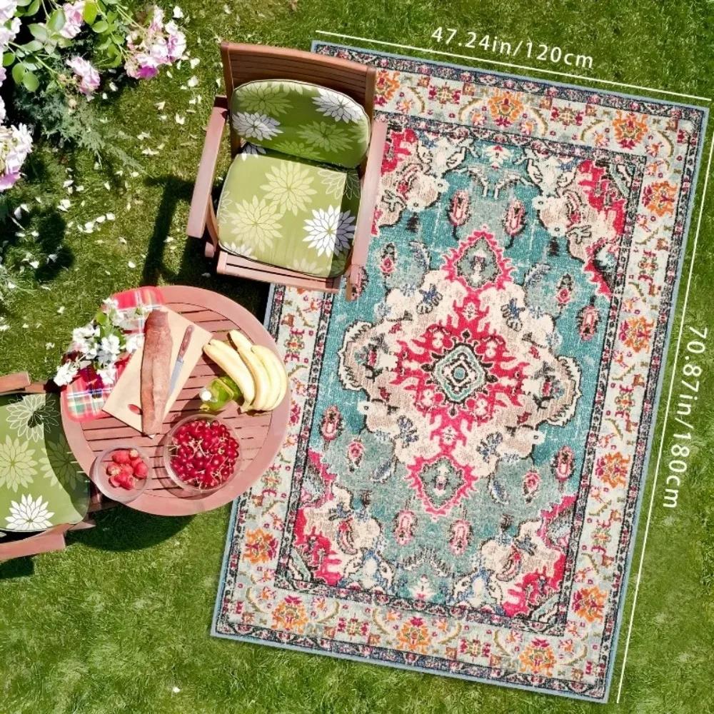 VIKAMA Böhmischer Sommer Außen Teppich Heimdekoration, Balkon, Wohnmobil Camping Bodenmatte, Schimmelresistent, Feuchtigkeitsbeständig Und Schmutzabweisend