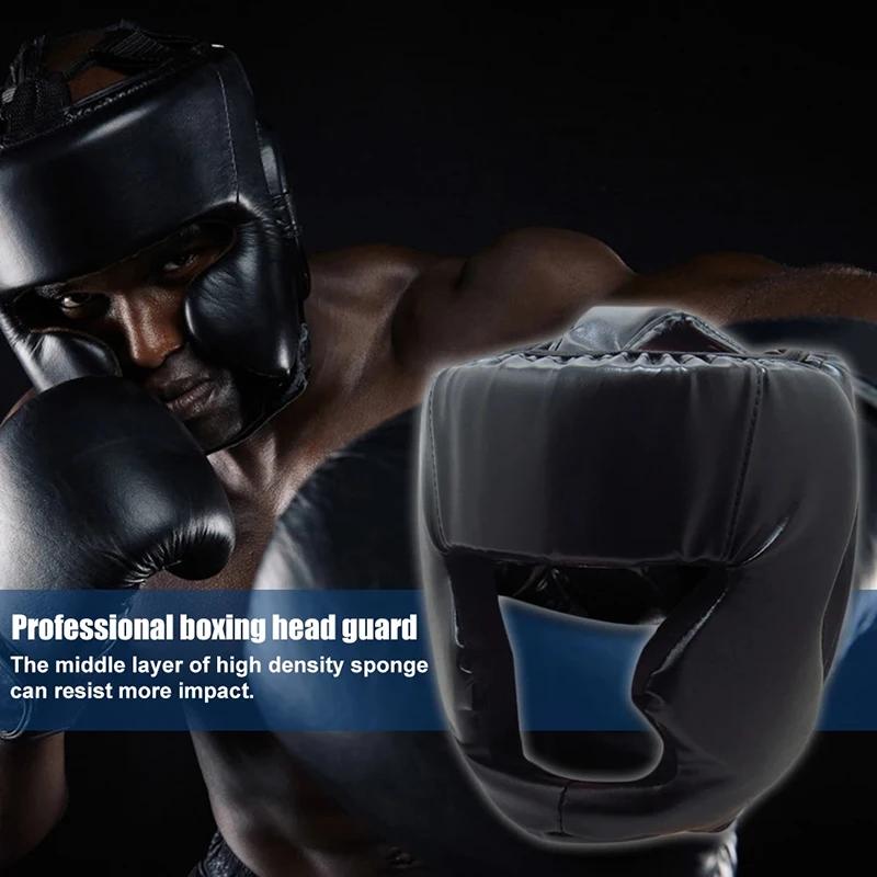 Vollständig abgedeckter, verdickter Boxhelm für Männer und Frauen, Erwachsene, Karate, Muay Thai, Trainingskopfschutz, Fitnessgeräte, Taekwondo-Kopfschutz