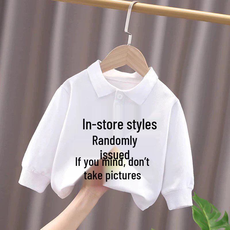 National Day Patriotic Cotton Long Sleeve Polo Shirt for Kids