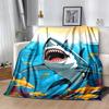 1 Stück Haifisch-Druck Leichte Flanelldecke, Bequeme und Warme Decke, für Camping Sofa Bett und Couch Büro, Geschenk
