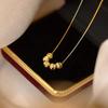 Five Blessings Chinese Clavicle Necklace: Women's Gold Bead Pendant