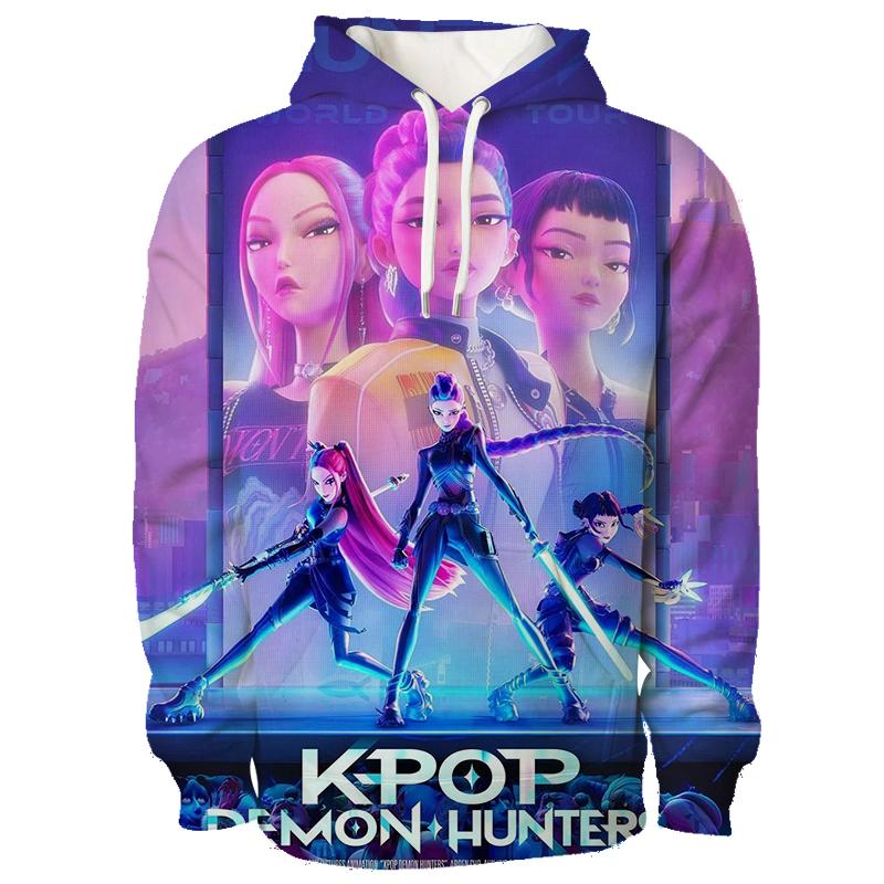 Kpop Dämonenjäger Hoodies 3D Gedruckt Herren Damen Lässiger Pullover Mode Sweatshirts Unisex Kleidung Weiblich Harajuku Streetwear