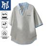 PNJ Herren Sommer Revers Fake Zweiteiler Locker Geschnittenes T-Shirt