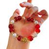 Vintage 7A Natural Chalcedony Agate Artificial Crystal Shijia Pearl Design Sense Bracelet Bracelet