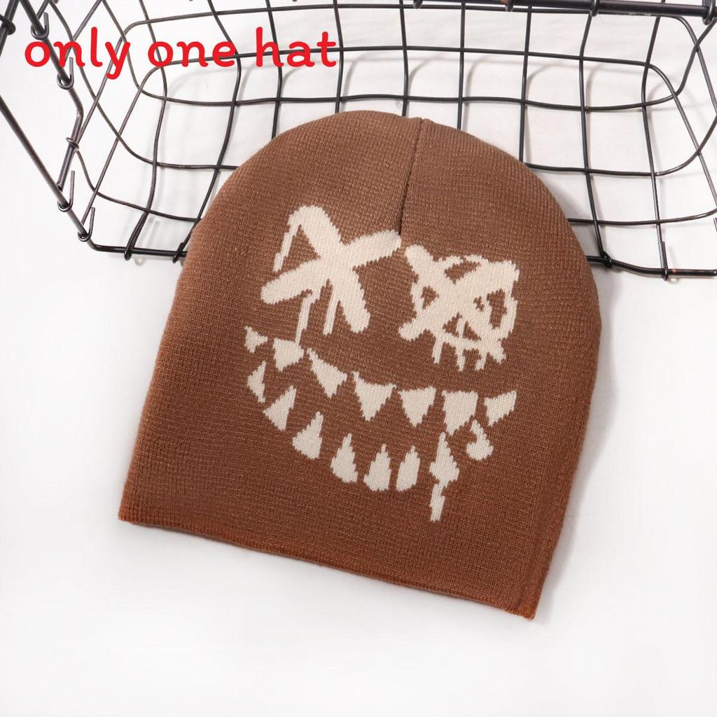 Halloween Kürbis Totenkopf Strickmütze Für Streetwear Und Lässige Winterwärme
