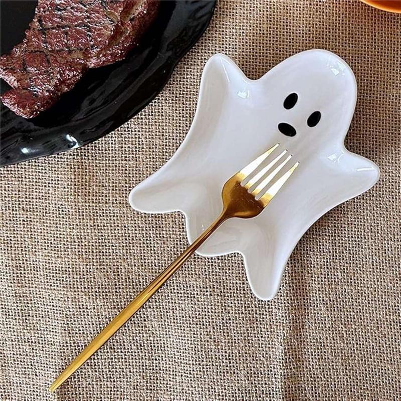 ABWR-Cute Halloween Ghost Spoon Rest White For Kitchen Counter, Cooking Spoon Holder Utensil Rest(For Kitchen)