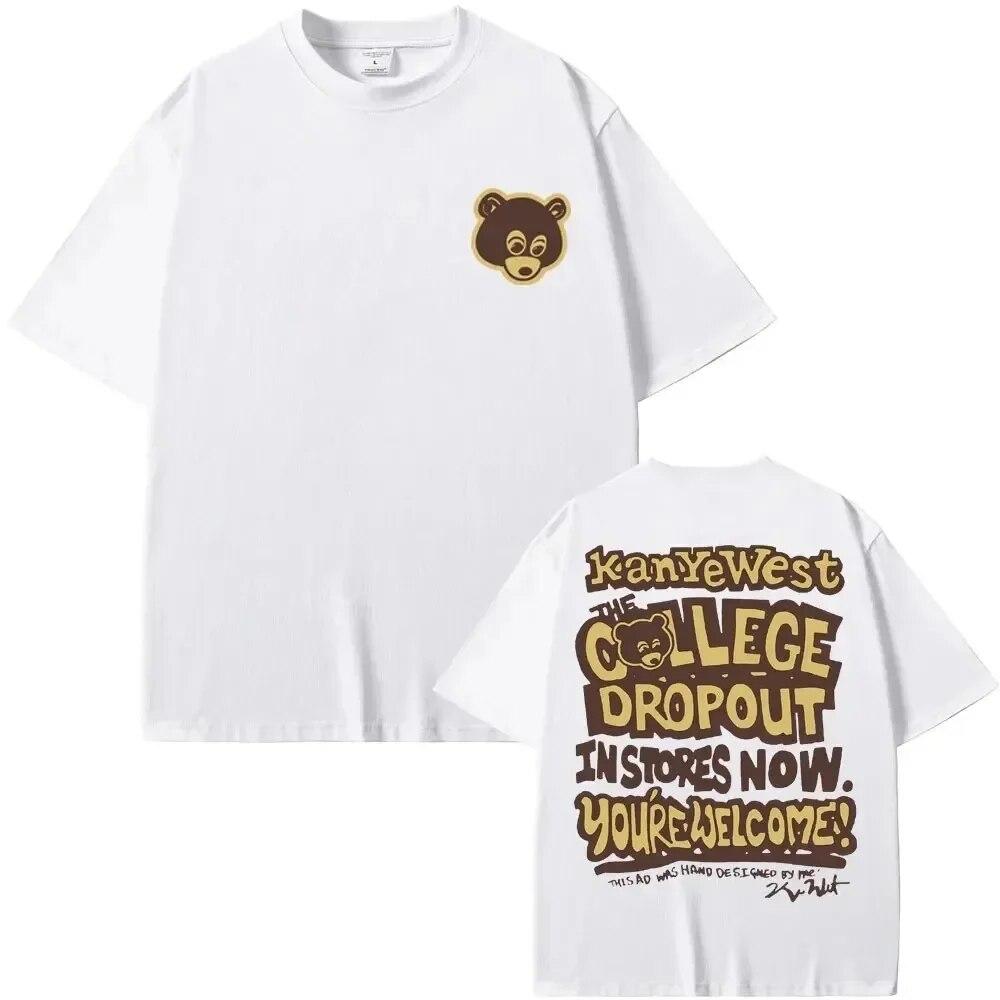 Beste kjente Kanye West The College Dropout Grafikk T-skjorte Unisex WoUnisex Hip Hop Rap Vintage T-skjorter Unisex Casual T-skjorte Unisex