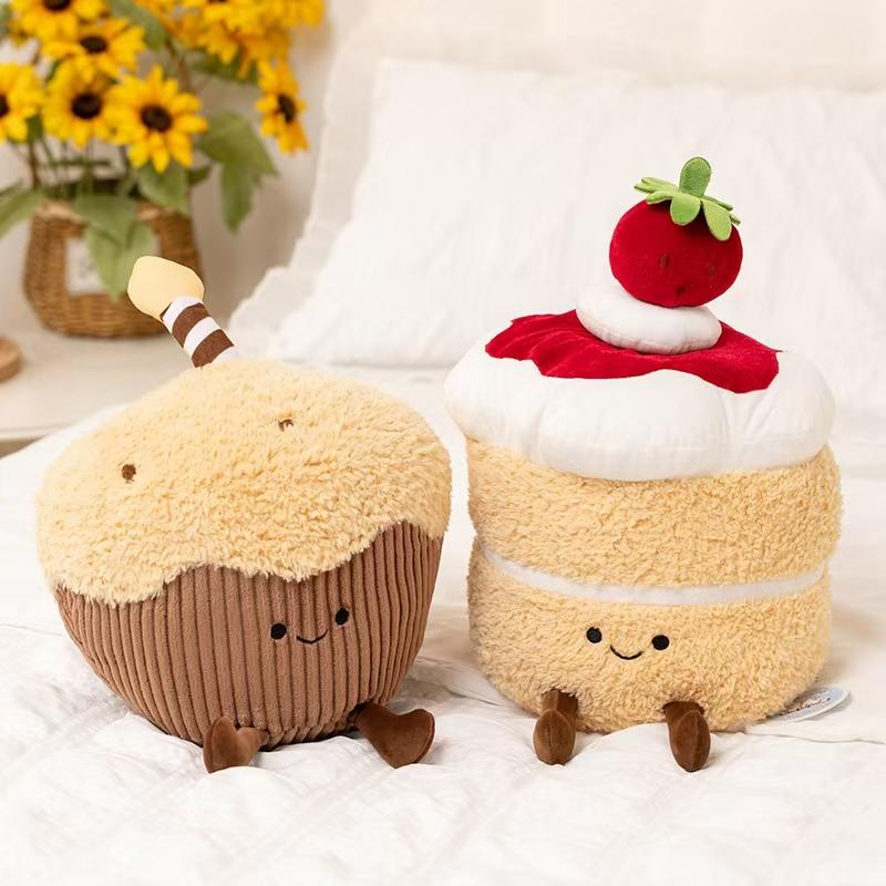 Cake Series Plush Toys Soft Stuffed Dolls, Birthday Party Plush Pillow, Decorative Display Props,Kids Gift for Home or Classroom
