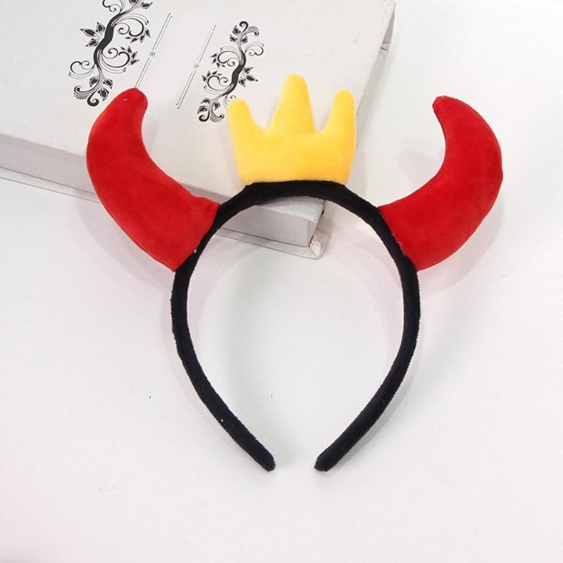Hairbands Festive Photo Booth Props Cartoon Cow Horn Headbands Party Headpiece Fun Headbands for Music Festivals