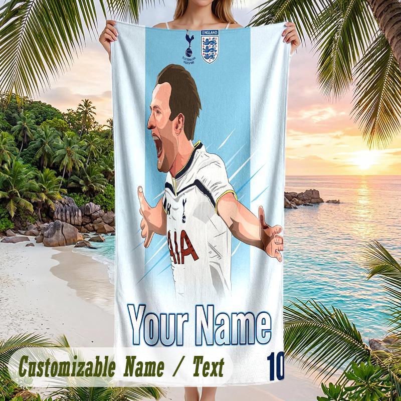 Beach Towel Harry Kane Print Custom Name Text Soft Towel for Swimming Pool
