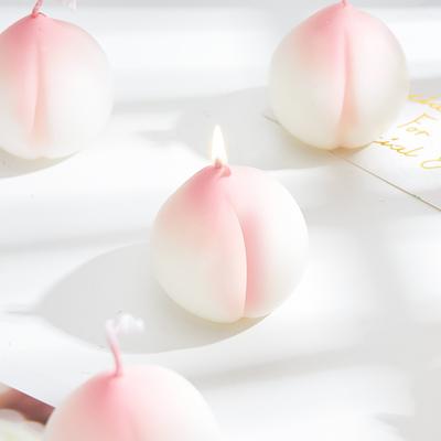Peach Scented Candle Birthday Gift Creative Fragrance Candle Realistic Fruit-Shaped Candle Holiday Decoration Camellia Fragrance