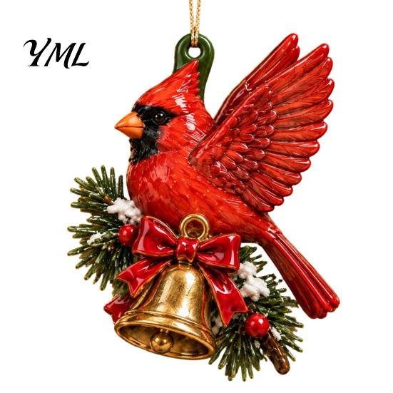 Weihnachtsgeschenk für Freunde Roter Vogel Weihnachtsbaumschmuck, Acryl Hängedekoration Dekorative Ornamente Zuhause Feiertag, Festlicher Anhänger Party Kamin,