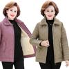 Autumn and Winter Thickened Loose Zipper Cotton Coat for Middle-aged and Elderly Women, Large Size Casual Winter Solid Color Cotton Coat