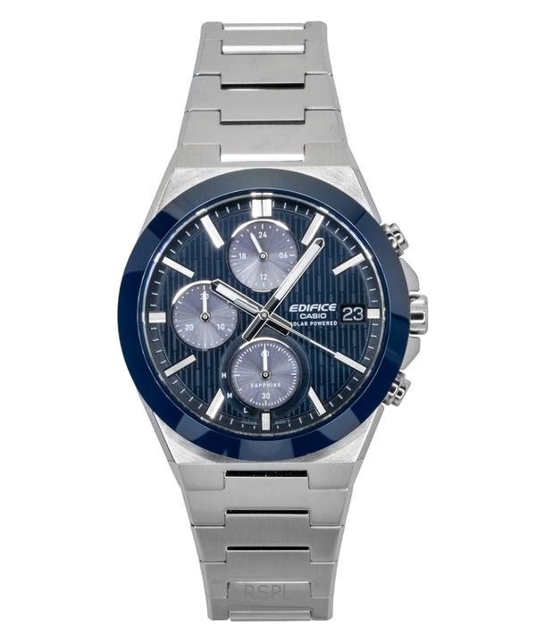 Casio Edifice Analog Chronograph Stainless Steel Blue Dial Solar EFS-S650D-2A 100M Men's Watch