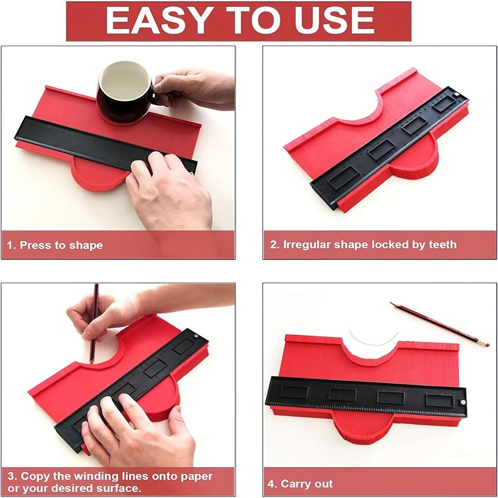 Shape Contour Gauge Duplicator Profile Measuring Angle Ruler Thickness Gauge Contour Template Copy Duplicator Woodworking Tool