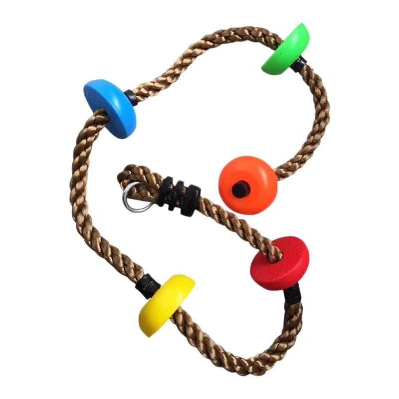 Colorful Climbing Rope Swing Disc Kids Garden Playground Backyard Outdoor Swing Games Kids Fitness Equipment Photography Props