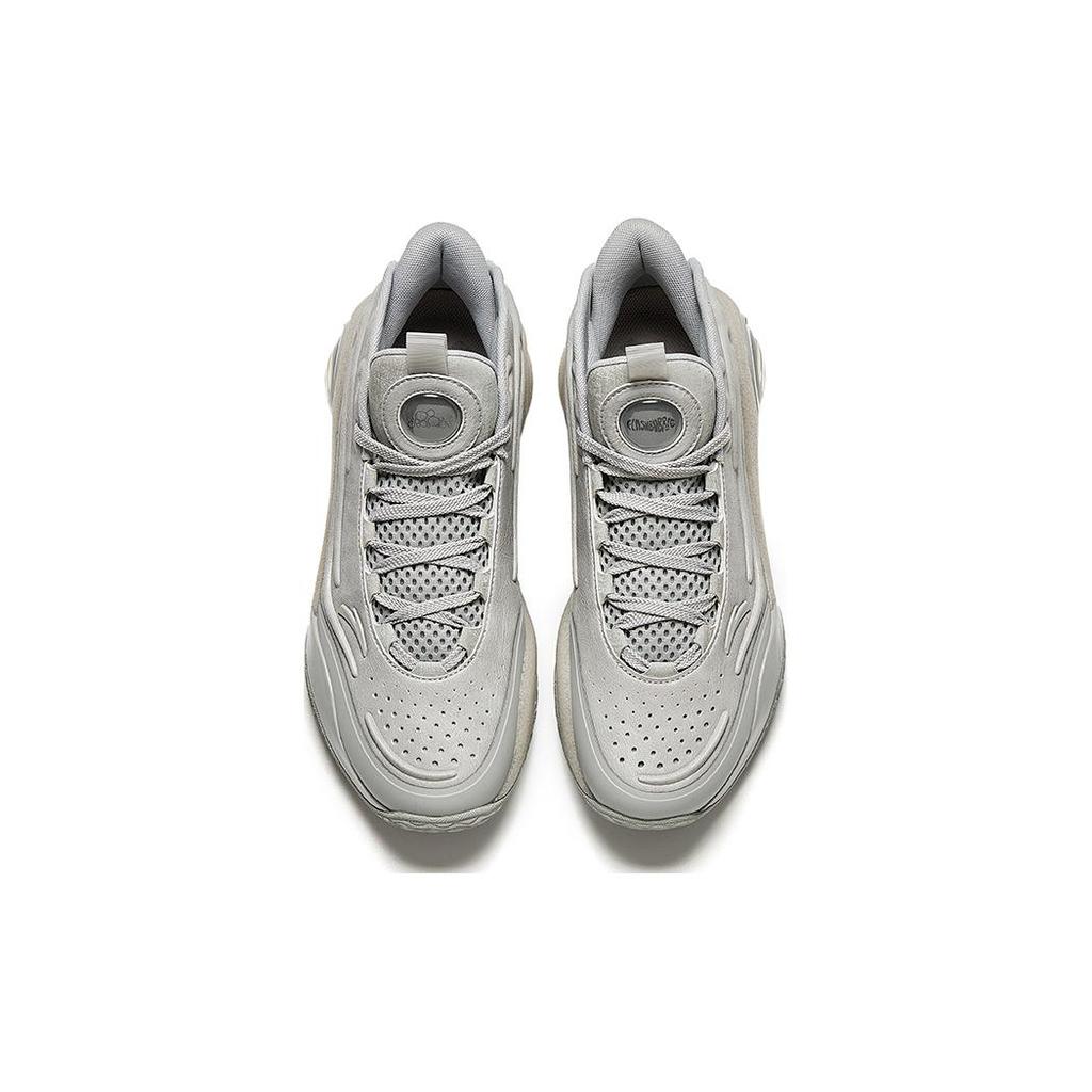 New Anta Cement Bubble 4.0 Wear Resistant Slip Resistant Low Top Basketball Shoes Men's Light Mauve Gray 912411604S-2