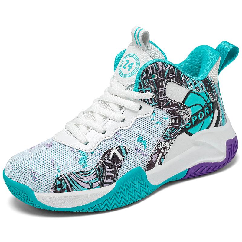 31-40 Tenårings Pluss Størrelse Sklisikker Slitesterk Pustende Mote Høye Basketballsko Fritidssko
