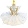 Sequin Ballet Tutu White Princess Dress Fashion Dance Costumes  Kids Girls