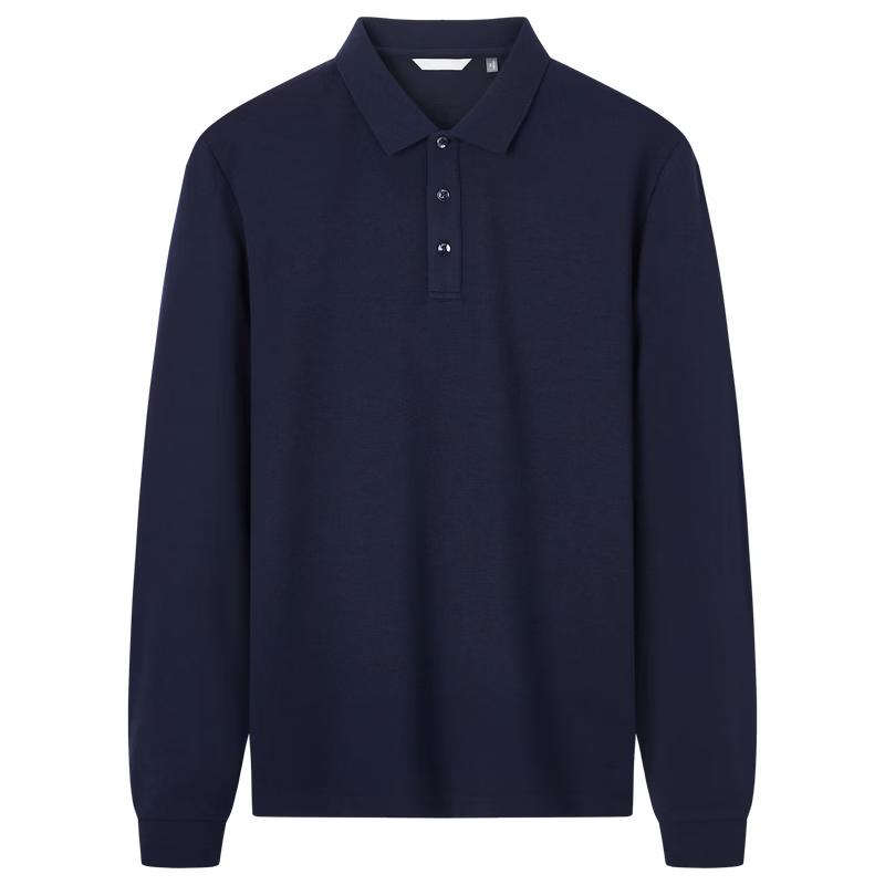 

Jiumuwang Men s Slim Fit Long-Sleeve Wool Modal Polo Shirt 175/96A