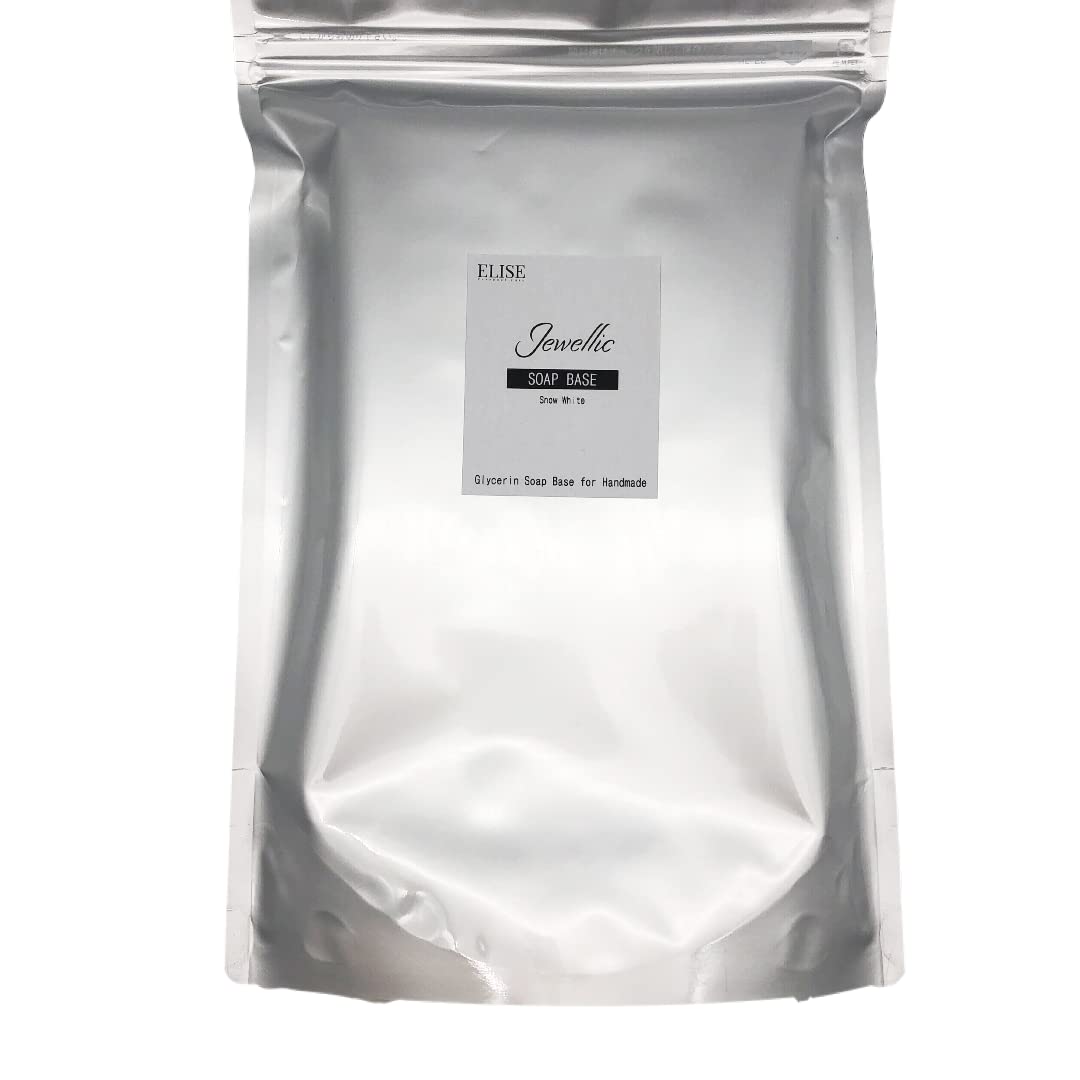

Organic Glycerin Jewelic Soap Snow Made in Japan Soap, White, 1kg, Handmade, Plant-Based, Additive-Free, Base, White,