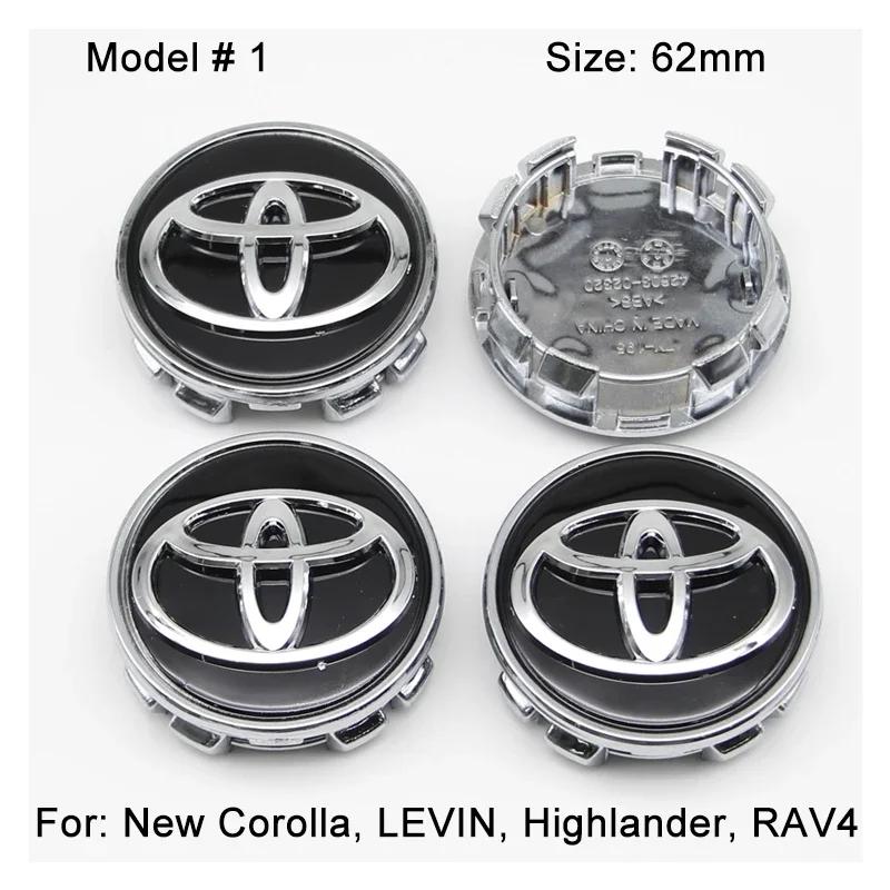 4Pcs 57/62mm Car Wheel Center Hub Cap Rim Cover For Toyota Corolla RAV4 LEVIN Yaris C-HR Camry Prius Prado Car Auto Accessories