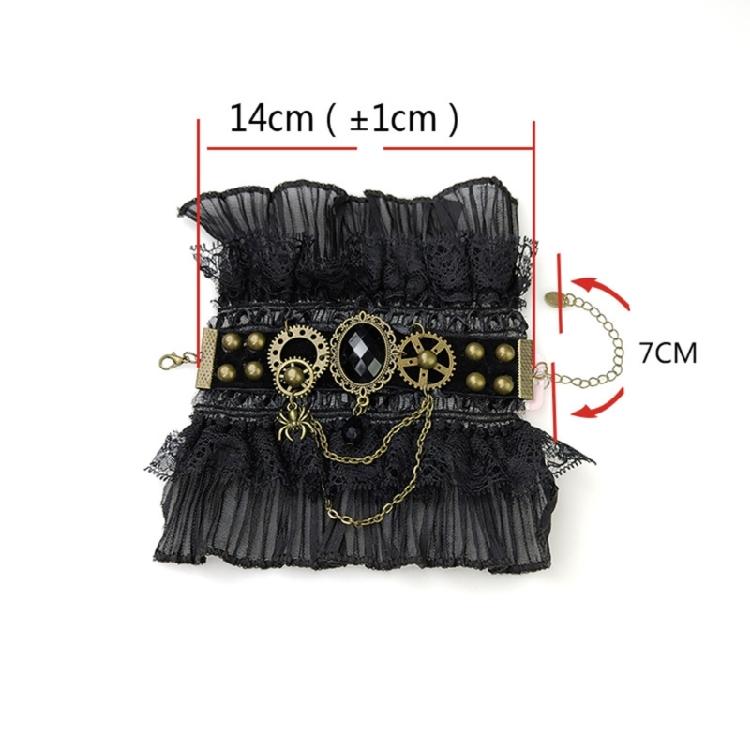 Steampunk Ruffled Lace Fake Sleeve Wrist Cuffs Halloween Arm Warmer Bracelet